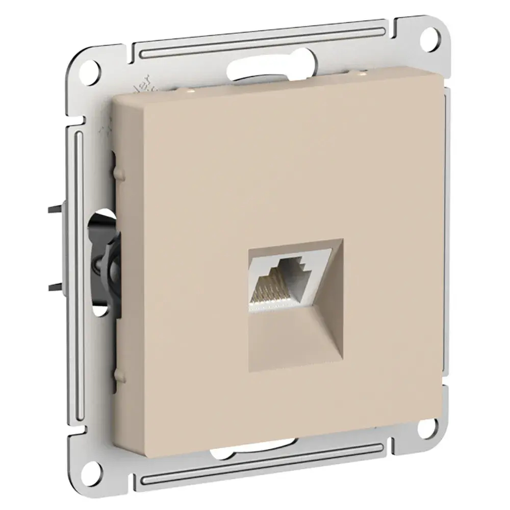 ATLASDESIGN РОЗЕТКА компьютерная RJ45 кат. 6A, механизм, ПЕСОЧНЫЙ