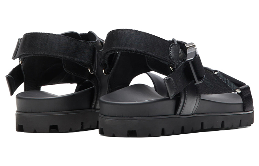 PRADA Crisscross Straps Buckle-Fastening Sandal Black