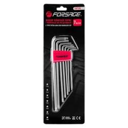 Набор ключей TORX Г-образных экстра длинных 7пр.(Т10,Т15,Т20,Т25,Т27,Т30,Т40) в пластиковом держателе Forsage F-5071XL