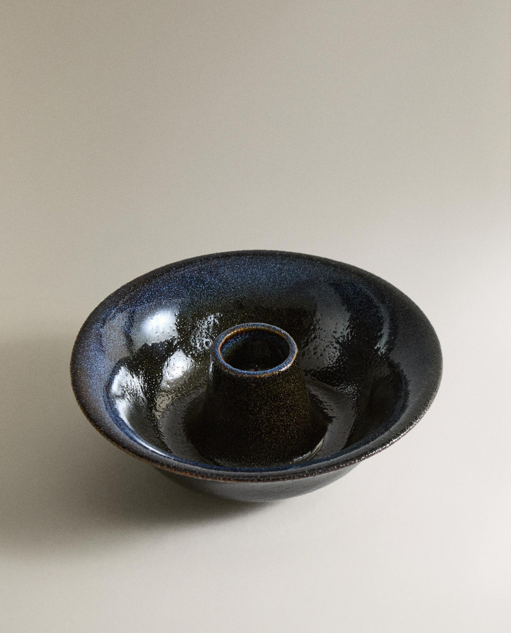 Zara Home Подсвечник из керамики, цвет синий, 13.5 см