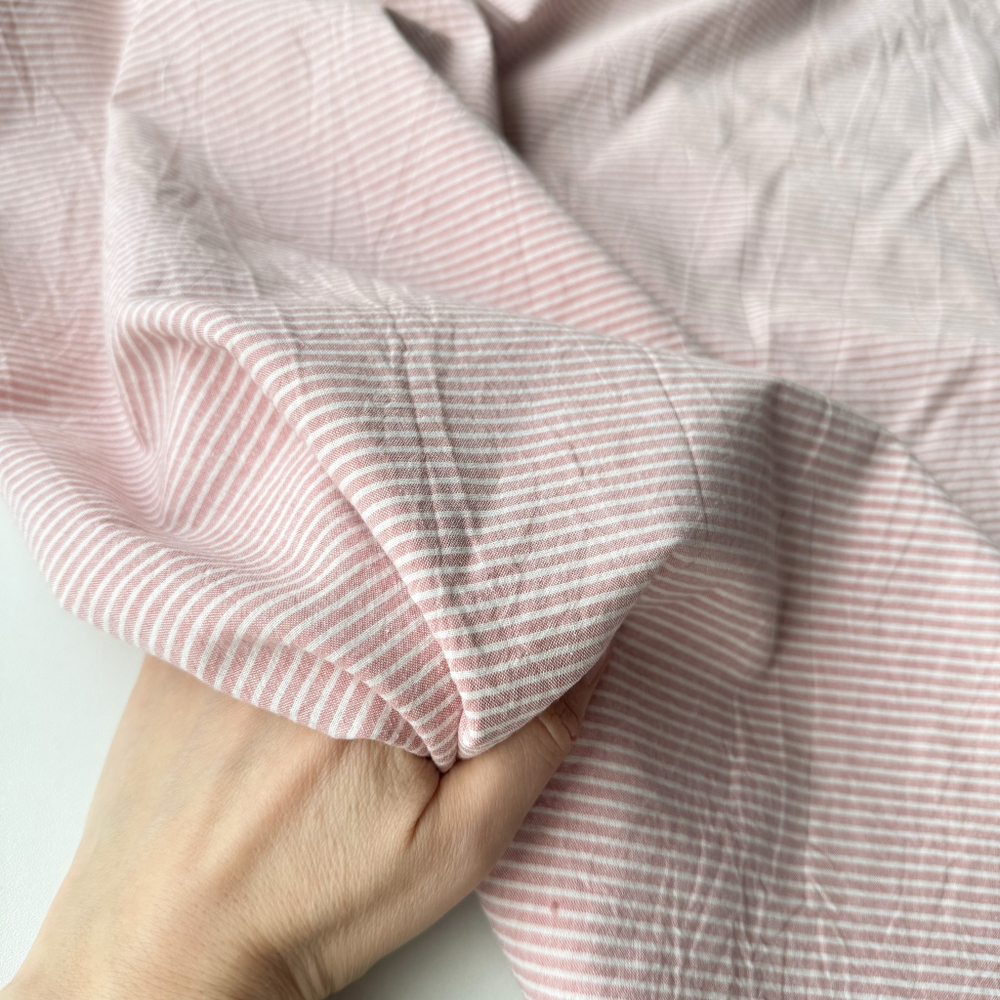 Вареный хлопок 250см. полоска розовая