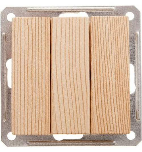 Выключатель 3-кл СУ сосна WESSEN