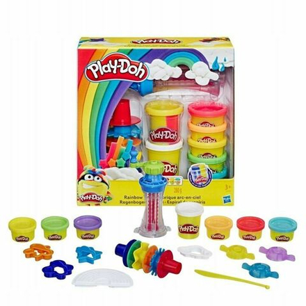 Игровой набор для лепки Play-Doh Rainbow Factory - Радуга 8 баночек + аксессуары - Плей До E5372