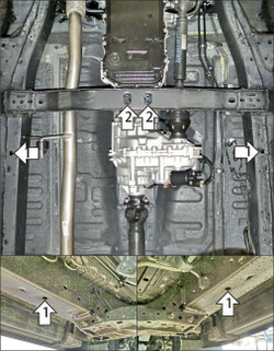 Защита раздаточной коробки, 2 мм, Сталь. для Foton Tunland G7 2024-н.в., Motodor.77506