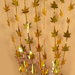 Занавес Листья, Золото, Металлик, 100*200 см, 1 шт