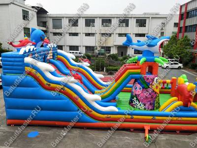 Коммерческий надувной батут "На морском дне" 15*8*8 м