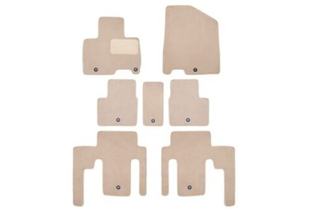 Коврики в салон KLEVER Premium KIA Carnival Prestige, 2021-&gt;,минивэн, 7шт.(текстиль,бежевые)