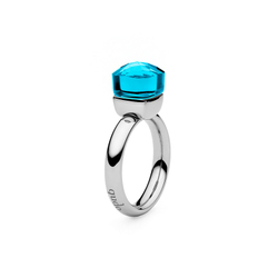 Кольцо Qudo Firenze dark aquamarine 18 мм 610898/17.8 BL/S цвет голубой, серебряный
