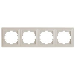 Рамка для розеток и выключателей Intro Solo 4-504-02 на 4 поста, СУ, Solo, слоновая кость