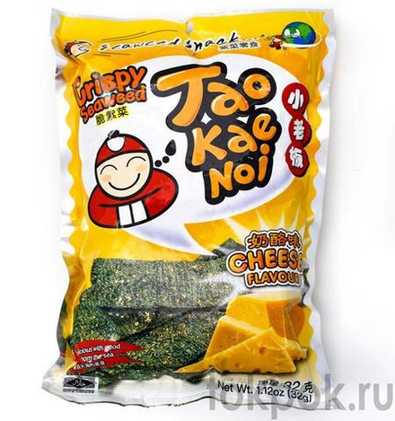 Снеки из морских водорослей со вкусом сыра TAO KAE NOI, 32 гр