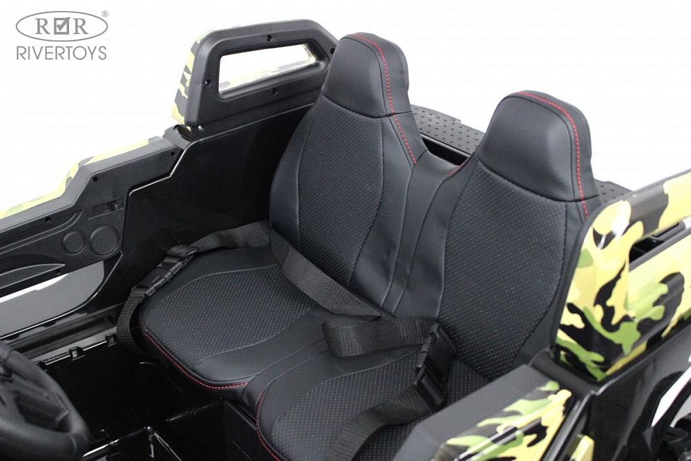 Детский электромобиль RiverToys A707AA LUX 4WD зеленый камуфляж