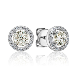 Пусеты круг с огранкой