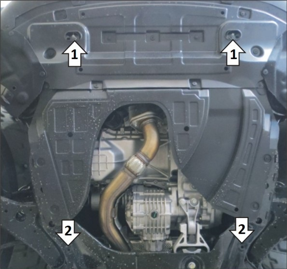 Защита радиатора, картера двигателя, КПП (2 мм, сталь) для Changan UNI-K 2020- Motodor.77203