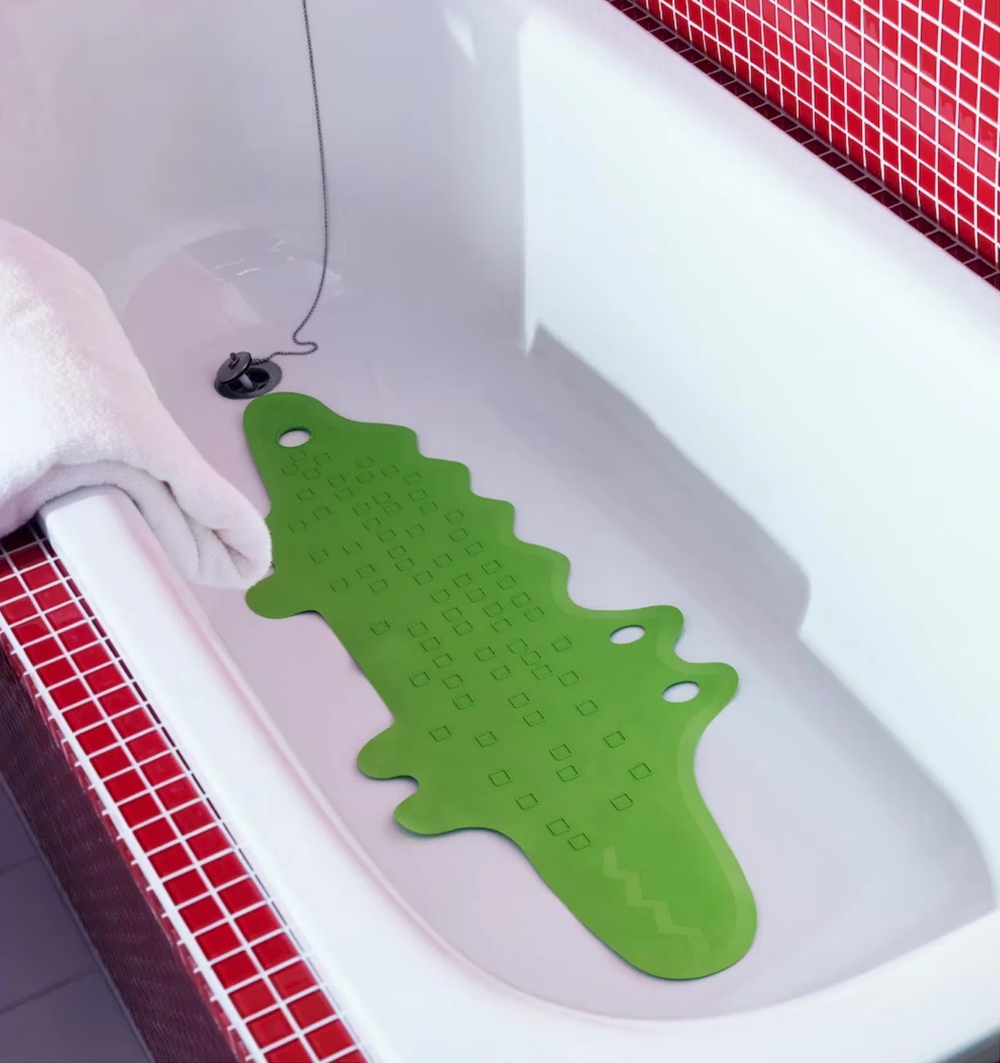 Коврик для ванны FLARKAN, зелёный, 95*35 см, каучук