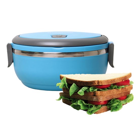 Ланч бокс 700 мл. круглый Kamille КМ-2105 (пластик, нержавеющая сталь)