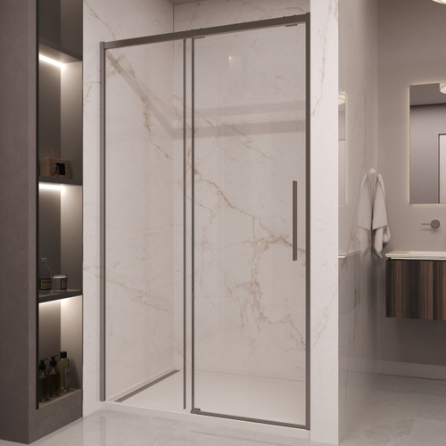 Душевая дверь Stella VDS-1ST160CLGM, 1600, вороненая сталь, стекло прозрачное