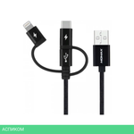 Кабель Momax OneLink 3-in-1 DX1D 1м Black