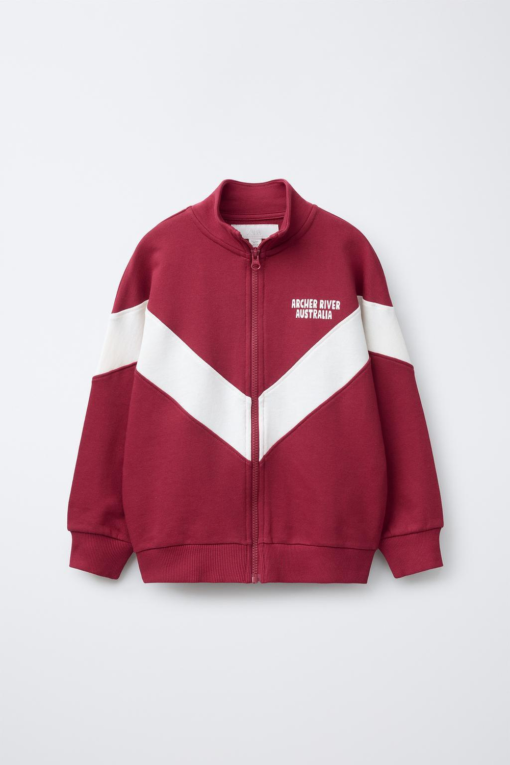 ZARA ТОЛСТОВКА В СПОРТИВНОМ СТИЛЕ С МОЛНИЕЙ, КРАСНЫЙ