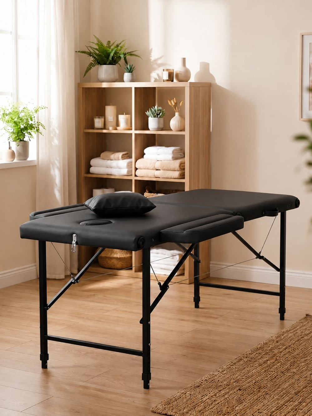 Массажная кушетка, стол складной с регулировкой высоты Massagecomplekt, 180*60, c подлокотниками