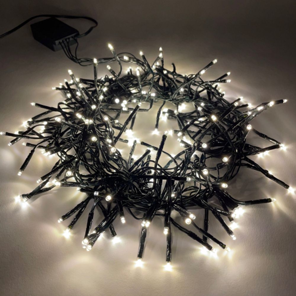 Светодиодная новогодняя гирлянда ЭРА ENIN - GW Нить Мишура 3,9 м зеленый провод теплый свет | Гирлянды