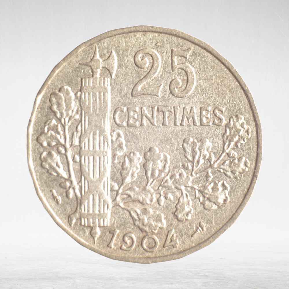 France, 25 Centimes 1904 - A. Patey, VF