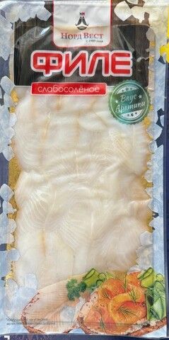 Филе палтуса слабой соли в нарезку, 200г