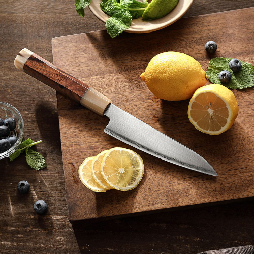 Кухонный нож Xinzuo X05Z Utility нож 5,5 дюймов клинок ZDP189 рукоять железное дерево и кость, длина лезвия 14 см