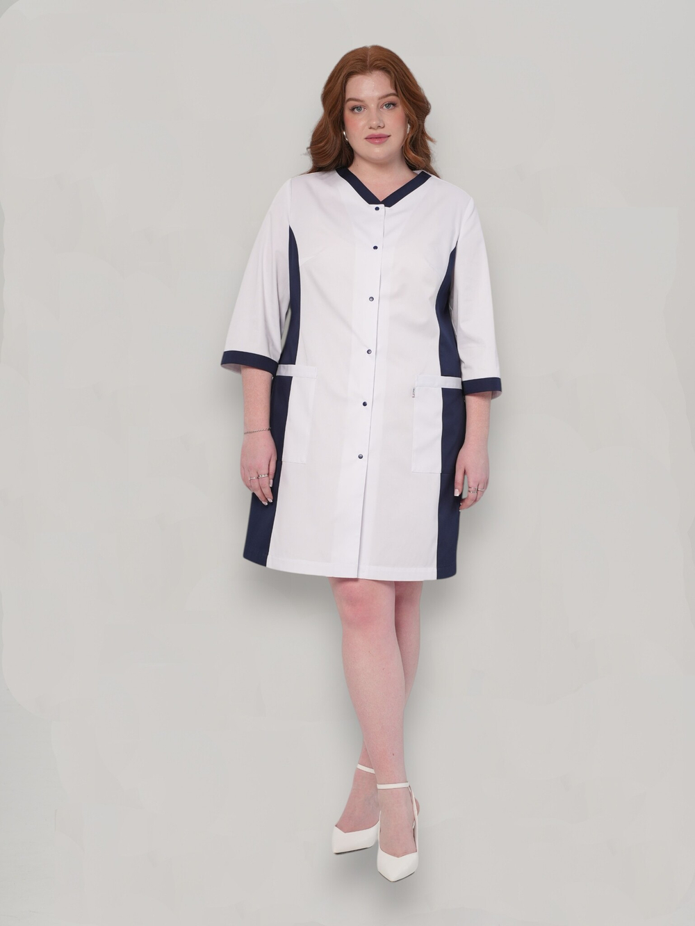 Халат медицинский женский | Х-250/2ак 3/4 клеон проф