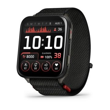 Умные часы Garmin Venu X1 черный с титановой задней крышкой и черным нейлоновым ремешком