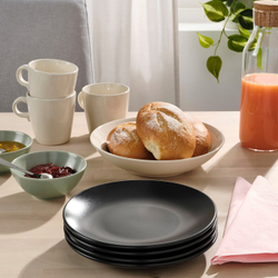 IKEA FÄRGKLAR  (ИКЕА ФÄРГКЛАР)  -  Тарелка, матовая темно-серая, 20 см