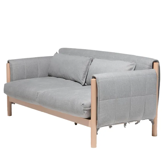 Двухместный диван Hild в стиле джапанди, серый | Купить в Hallberg.ru