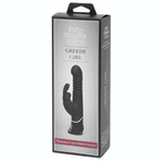Черный хай-тек вибратор Greedy Girl Thrusting Rabbit Vibrator - 22,8 см. (Цвет: черный)