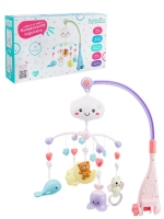 107263/Музыкальная карусель "Elefantino" на батарейках, 19 мелодий, проектор, ночник, съемн. игрушки