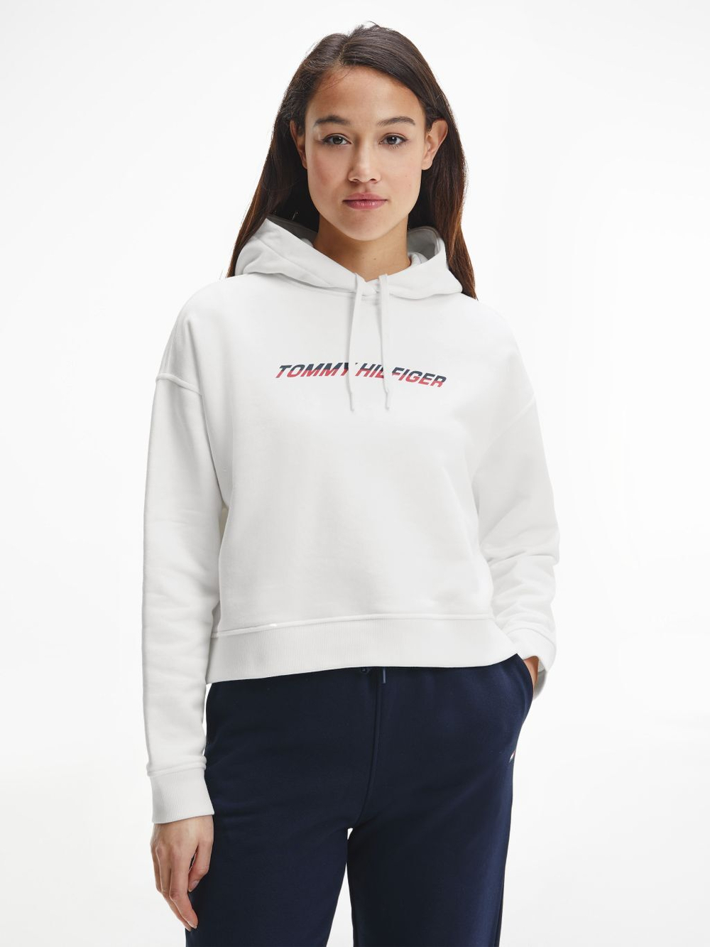 Женская теннисная куртка Tommy Hilfiger Regular Graphic Hood - ecru