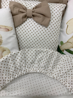 Комплект в кроватку 18 предметов "Енотики на качалке" коричневый, сатин