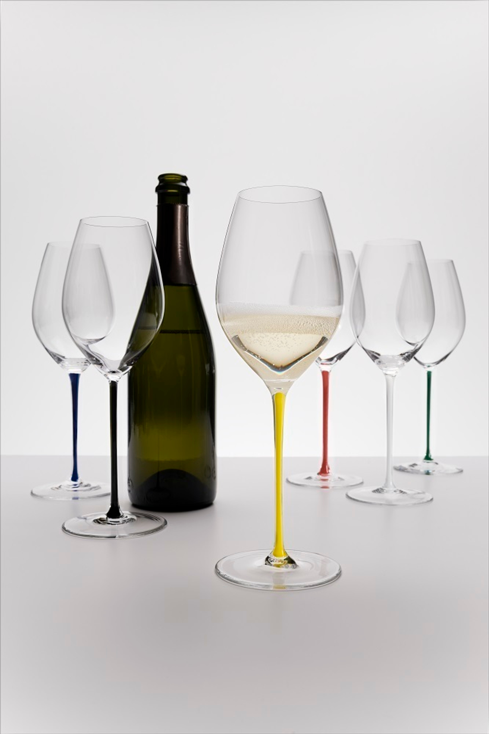 Набор фужеров для шампанского 6шт 445мл Riedel Fatto a Mano Champagne Glass с разноцветными ножками