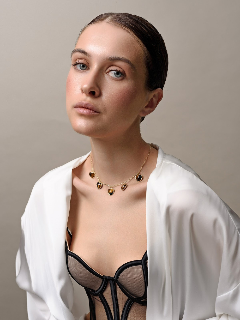 Чокер "Amour" с тигровым глазом Gold