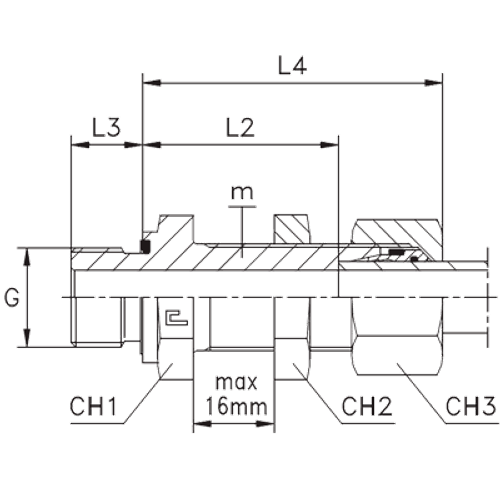 Штуцер FDE DS16 BSP 1/2" B4 (в сборе)