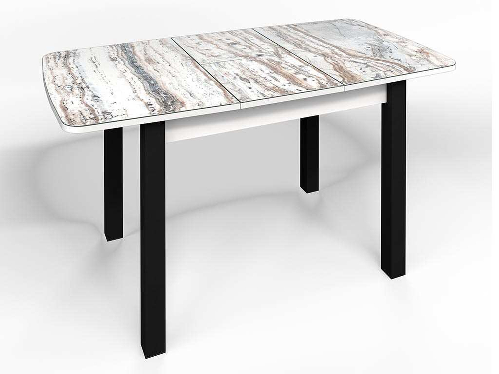 Стол СМ-2 Флорида ноги окрас квадратный белый/черный