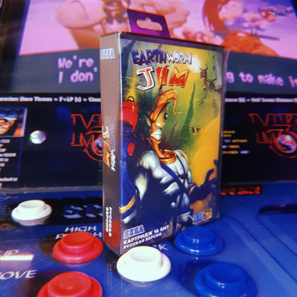 Картридж Earthworm Jim (SEGA, русская версия)
