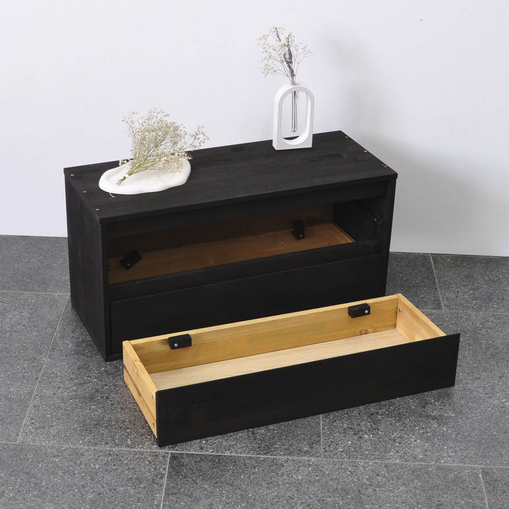 Комод Эдгар 70х28х35 см из дуба, черный