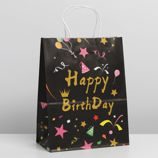 Пакет HAPPY BIRTHDAY , 27 х 21 х 11 см