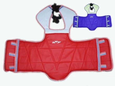 Жилет двухсторонний для тхеквондо. Цвет: красный/синий. Размер 2. :(ZZT-010-2):