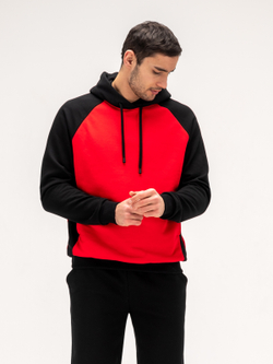 Костюм мужской спортивный теплый. Черный/красный