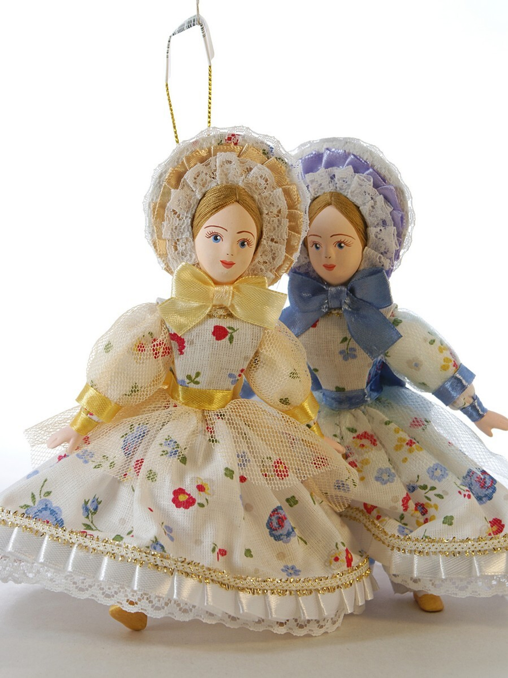 Кукла-подвеска Девочка Полианна в летнем ситцевом платье 19 века