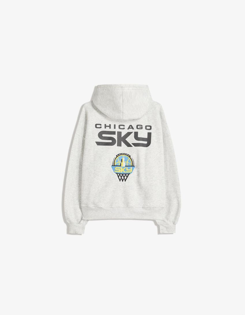 BERSHKA Толстовка на молнии WNBA, серый