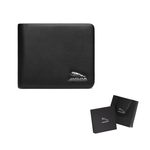 JAGUAR Top Grain Cow Leather Card Holder, Ticket Clip, Wallet Regular Men"s Black