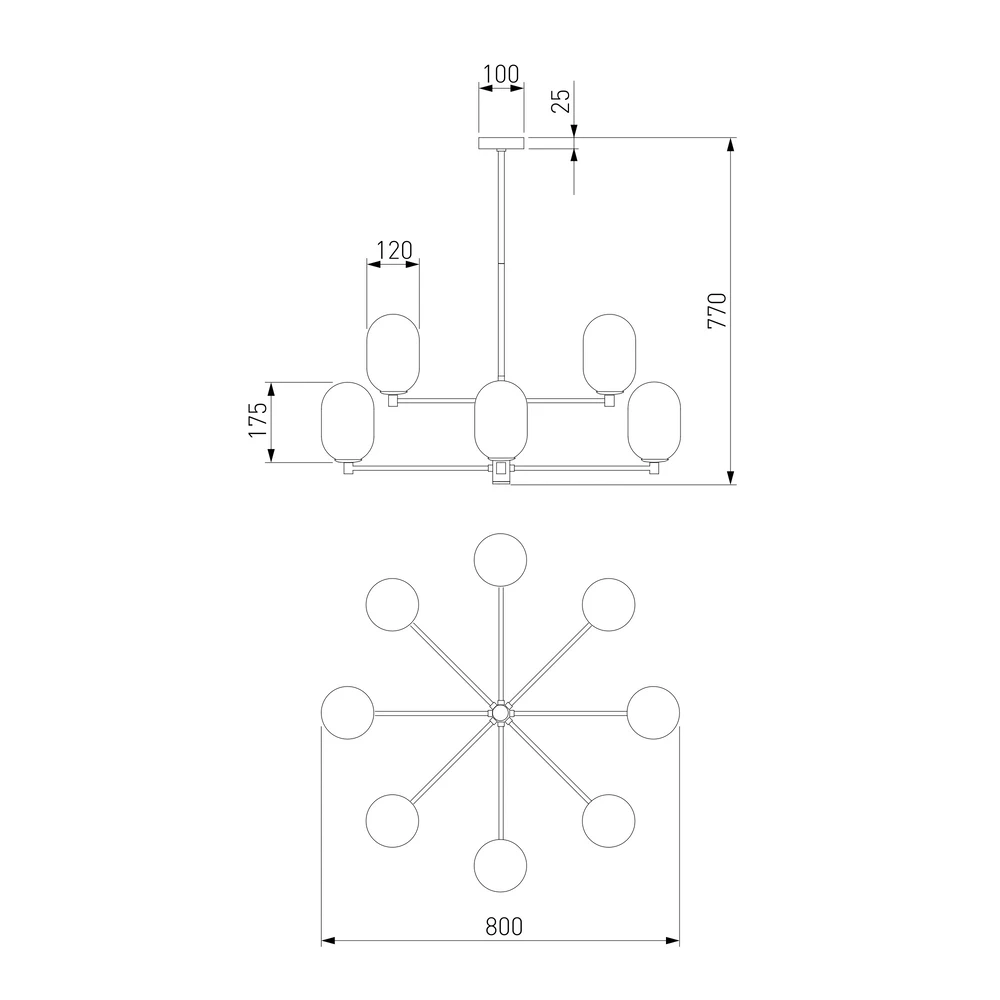 Люстра на штанге Eurosvet LOONA 4690389201677