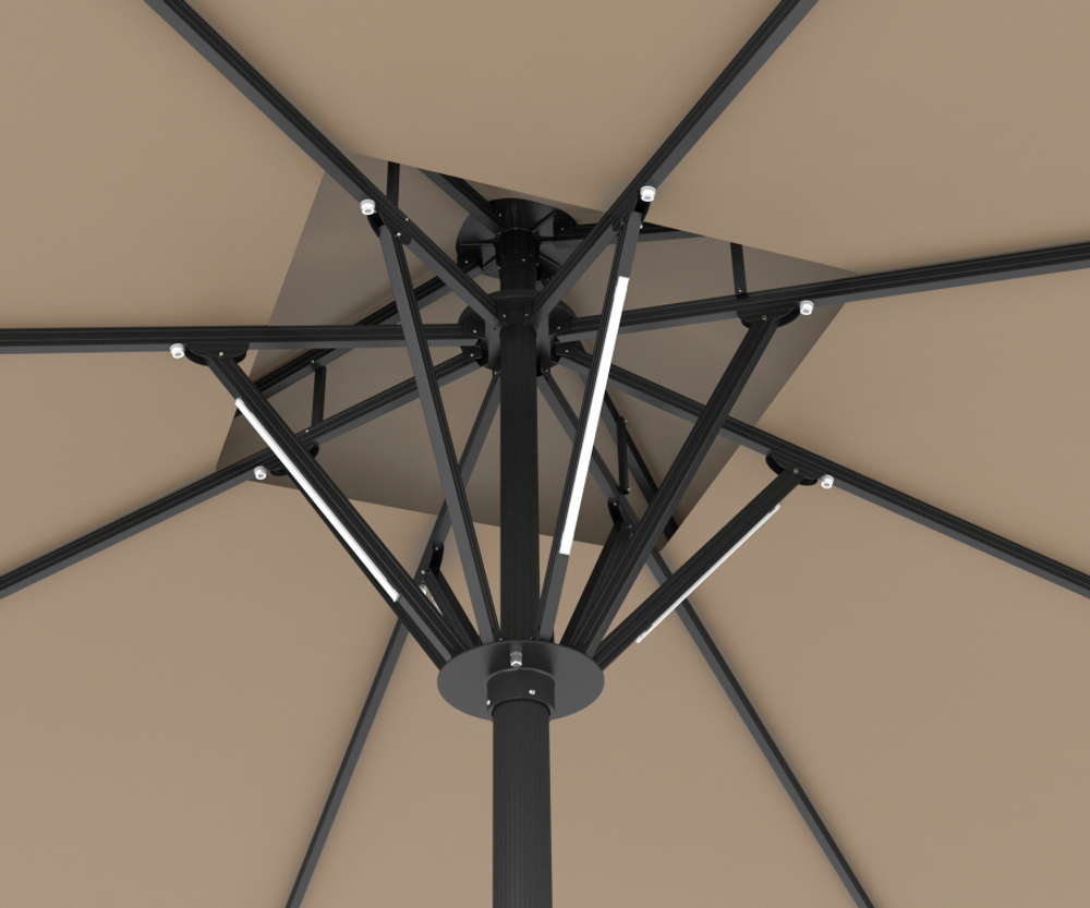 Зонт профессиональный Tagliamento Atlantic Solar, антрацит, бежевый