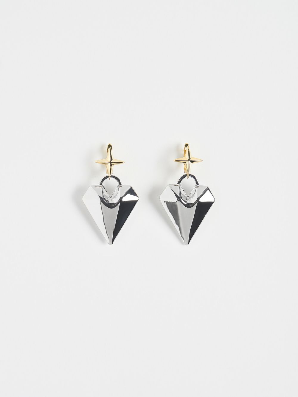 Серьги "Elongate brutal star" Bicolor